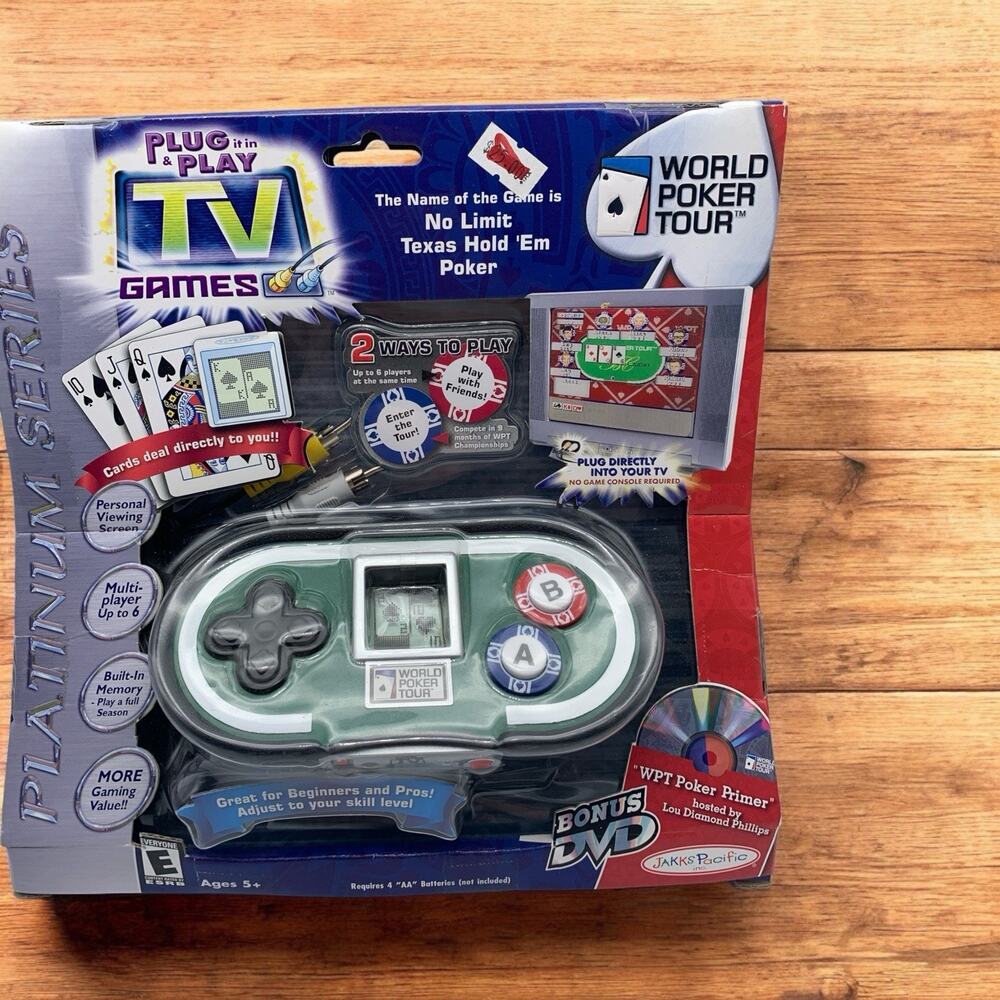 Jakks Pacific, World Poker Tour Platinum‎ Series Plug N Play TV Video Game NEW
